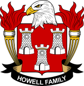 Coat of arms used by the Howell family in the United States of America