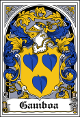 Spanish Coat of Arms Bookplate for Gamboa