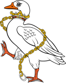 Goose Rampant Ducally Gorged and Chained