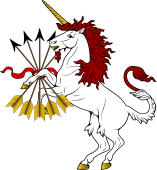 Unicorn Salient Holding Sheaf of Arrows