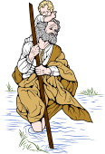 Catholic Saints Clipart image: St Christopher