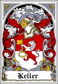 German Wappen Coat of Arms Bookplate for Keller