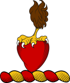 Family crest from England for Aberton, Aburton Crest - On a Human Heart, an Eagle