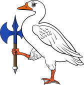 Goose Rampant Holding Halberd