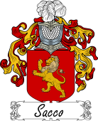 Araldica Italiana Coat of arms used by the Italian family Sacco