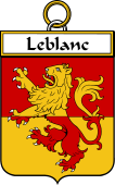 French Coat of Arms Badge for Leblanc (blanc le)