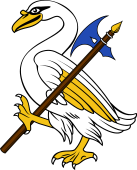 Swan Rampant Holding Halberd