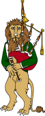 Symphony Lions Clipart image: Lion playing Bagpipes