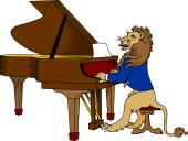 Symphony Lions Clipart image: Lion playing Piano