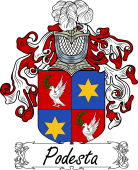 Araldica Italiana Coat of arms used by the Italian family Podesta