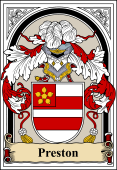 English Coat of Arms Bookplate for Preston