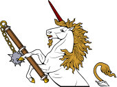 Demi Unicorn Holding Spiked Mace