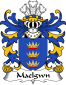 Welsh Coat of Arms for Maelgwn (GWYNEDD, King of Gwynedd)