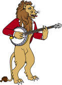 Symphony Lions Clipart image: Lion playing Banjo
