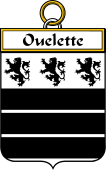 French Coat of Arms Badge for Ouelette (or Willet)