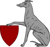 Greyhound Sej Dexter Paw Raised