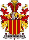 Coat of arms used by the Danish family Steffensen or Steffen