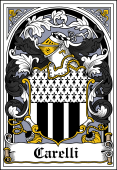 Italian Coat of Arms Bookplate for Carelli