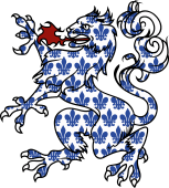 Heraldic Panther Semee de Lis