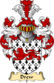 English Coat of Arms (v.23) for the family Drew