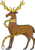 Stag Statant Collared and Chained