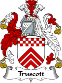 English Coat of Arms for the family Truscott or Truscoat