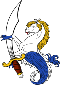 Sea-Horse Erect Holding Scymitar