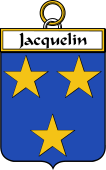 French Coat of Arms Badge for Jacquelin