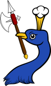 Peacock Hd Erased Holding Battle Axe