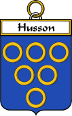 French Coat of Arms Badge for Husson