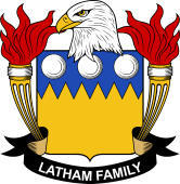 Coat of arms used by the Latham family in the United States of America