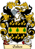 English or Welsh Family Coat of Arms (v.23) for Oakes (Ref Burke
