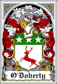 Irish Coat of Arms Bookplate for O'Doherty (O'Dogherty)