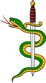 Serpent Torqued Interlaced with Sword
