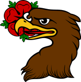 Eagle Head Holding Rose Heraldic