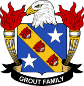 Coat of arms used by the Grout family in the United States of America