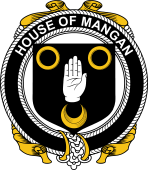Irish Coat of Arms Badge for the MANGAN family