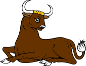 Steer (Ox) Couchant Reguardant