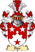 Welsh Family Coat of Arms (v.23) for Dyer (of Haverfordwest, Carmarthenshire)