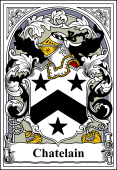 French Coat of Arms Bookplate for Chatelain