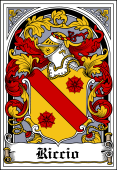 Italian Coat of Arms Bookplate for Riccio