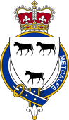 British Garter Coat of Arms for Metcalfe (England)