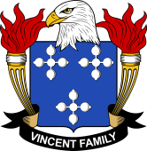 Coat of arms used by the Vincent family in the United States of America
