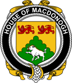 Irish Coat of Arms Badge for the MACDONOGH (Connacht) family