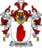 Irish Family Coat of Arms (v.25b) Devaney or O'Devaney