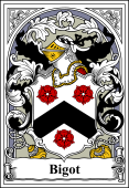 French Coat of Arms Bookplate for Bigot