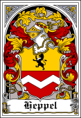German Wappen Coat of Arms Bookplate for Heppel
