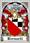 Italian Coat of Arms Bookplate for Bernardi (O)