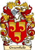 English or Welsh Family Coat of Arms (v.23) for Greenfield (Ref Burke's)