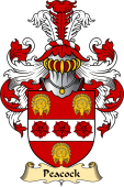 Welsh Family Coat of Arms (v.23) for Peacock (or Paucok, Pecok, Carmarthen)